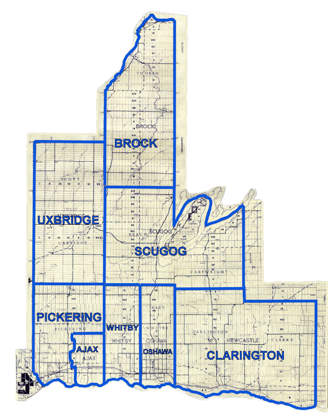 Map of the Durham Region Municipalities